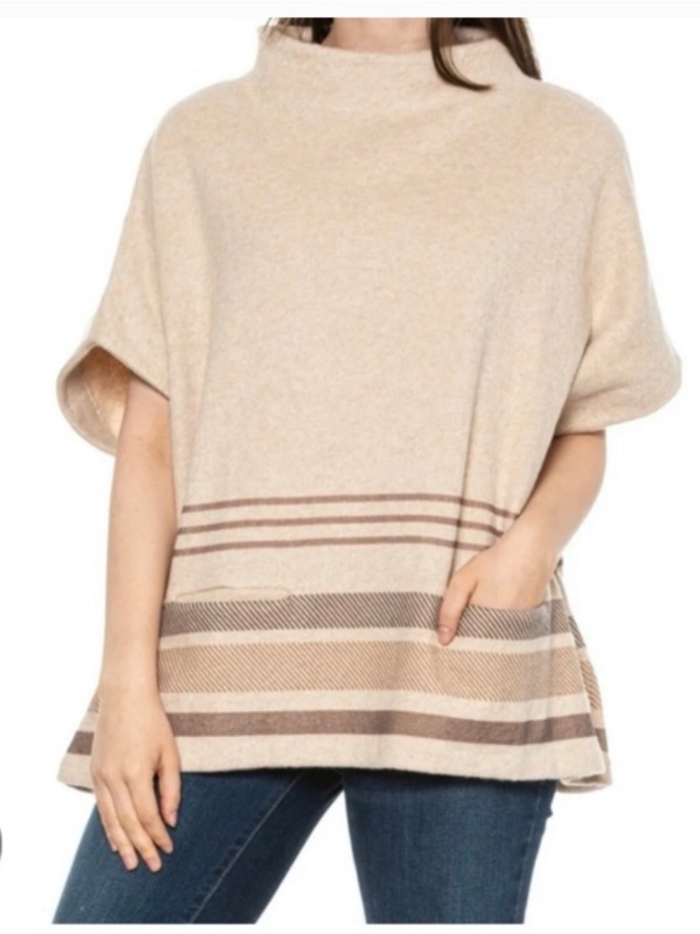Faherty Park City Poncho Sweater in Sundance Serape